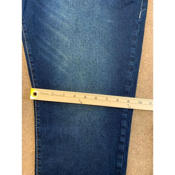 True Religion Rocco Jeans Mens 42x32 Relaxed No Flap Whiskers Blue Denim - Picture 6 of 13